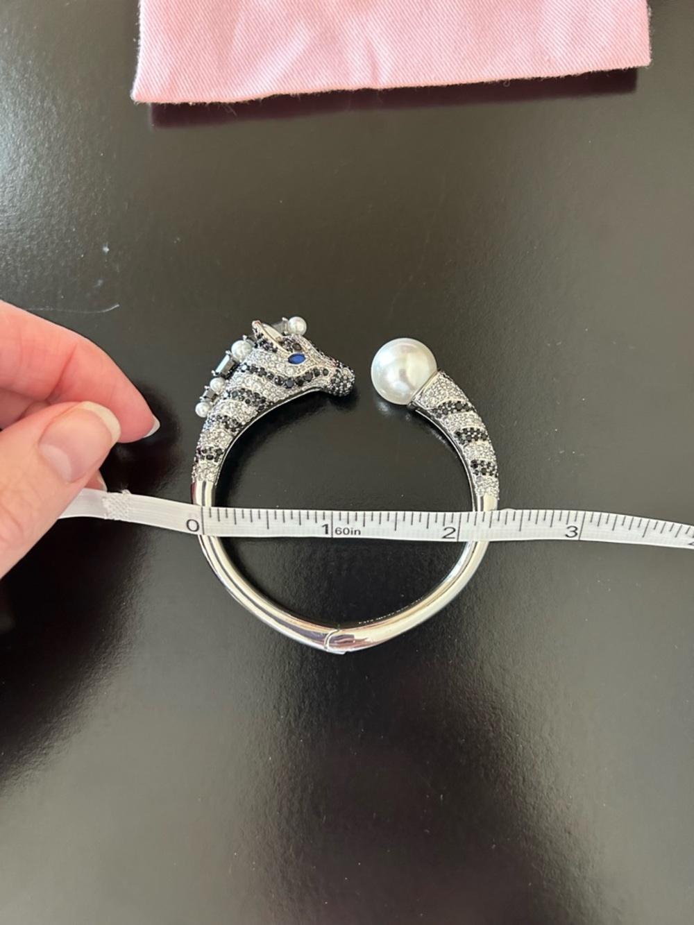 kate spade Silver Zebra Earn Your Stripes Hinge Cuff Braclet - Picture 10 of 15